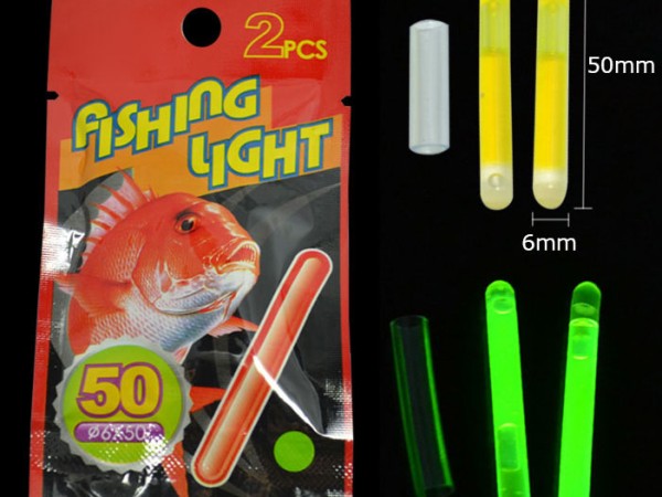 6x50mm glow fishing light stick