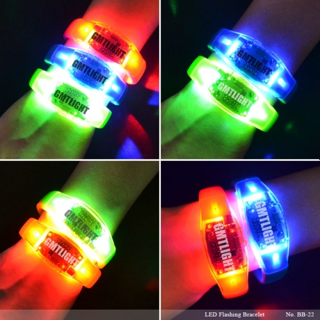 Glow in the dark mens LED rubber bracelets