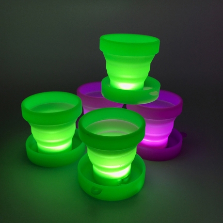 USB Rechargeable LED silicone folding cup