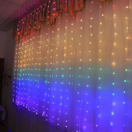 Customized size waterfall LED Copper Wire Curtain Light