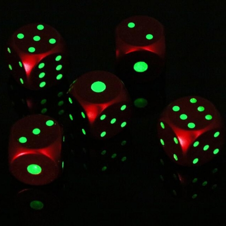 Luminous glow in dark golden metal dice