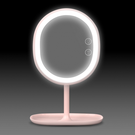 Oval shape 3 light mode double side multi-function table mirror