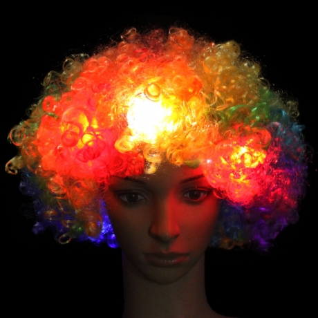 LED glowing explosion head wig