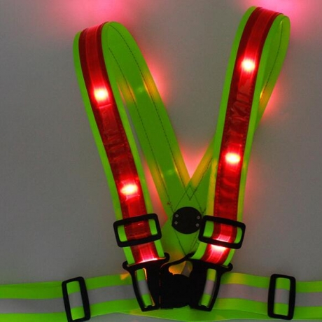 Rechargeable LED light warning strap