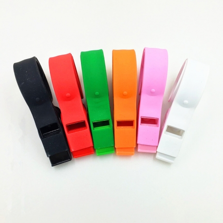 Silicone whistle bracelet