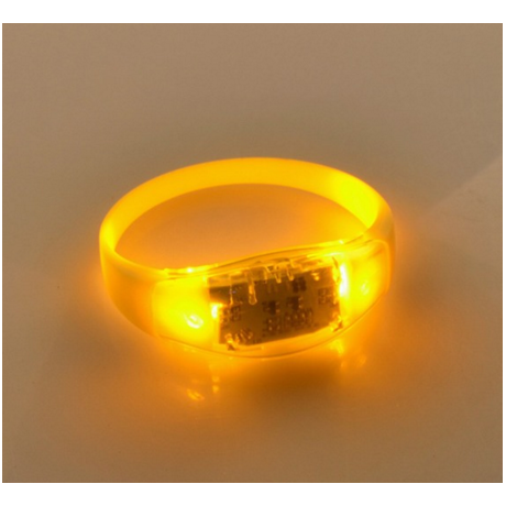 Sound control LED flash silicon rubber ring bracelet