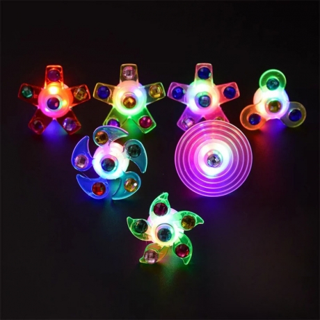 LED flashing rings spinning toy light