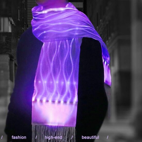 Rechargeable luminous silk scarf