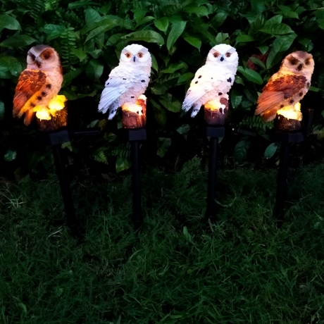 Outdoor Lawn Energy Saving LED Light Garden Decoration Solar Owl Garden Light