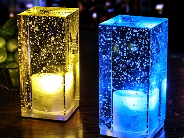 Colorful light waterproof transparent cube desk lamp