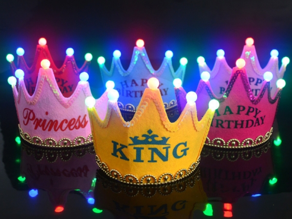 Children party LED birthday hat party decoration princess led light crown hat