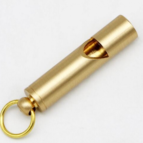 Emergency brass whistle key pendant