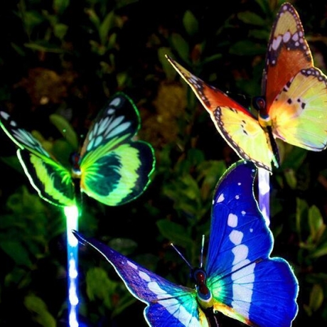 Solar lawn optical fiber butterfly landscape LED lamp