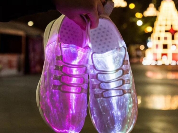 LED optical fiber fabric shoes