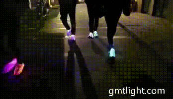 足下生辉：LED光纤布发光鞋