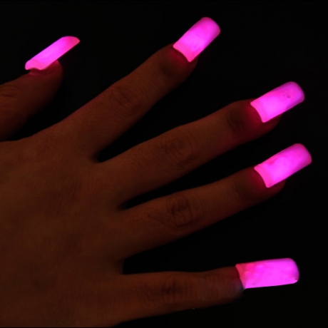 Party decoration solid color fake wearable luminous glow nails