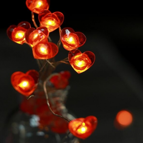 3D heart shape LED light string for wedding decoration