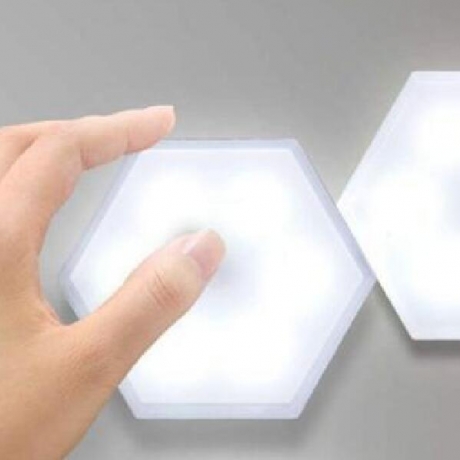 Hexagon touch switch LED light lamp powered by AAA battery