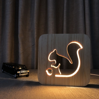 led wood carving 3d creative decorative table lamp of deer style