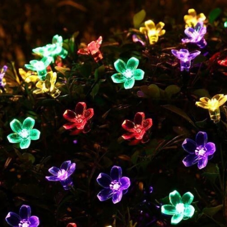 Solar cherry blossom lamp string used for decoration