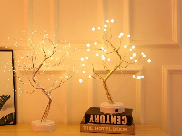 led tree with pearl lamp for desktop ornament