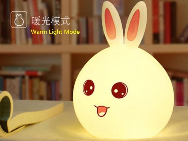 Rechargeable colorful silicone rabbit lamp