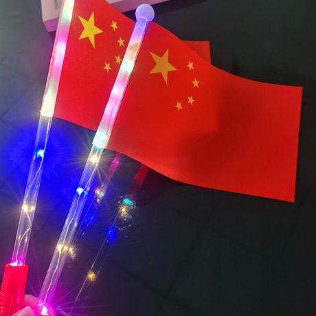 Led hand held flag with flashing flagpole for cheerleading