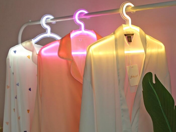 Neon light-emitting light up clothes hook