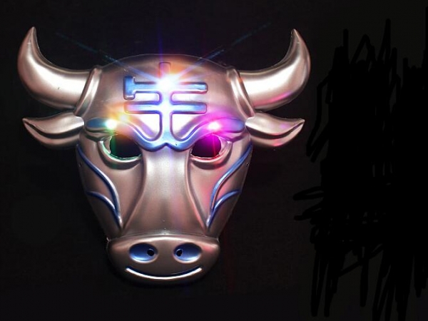 Glowing led light Taurus ox face mask