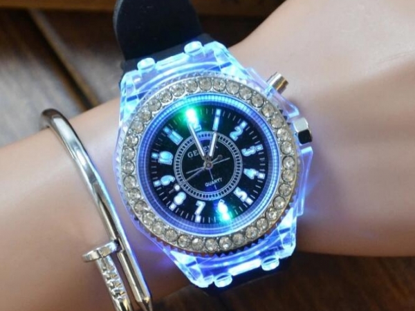 LED light watch Luminous colorful flashing watch light