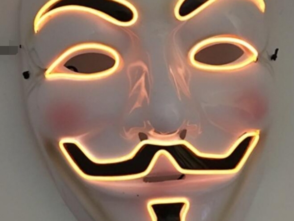 hot sale of Halloween cold light emitting V mask el light mask