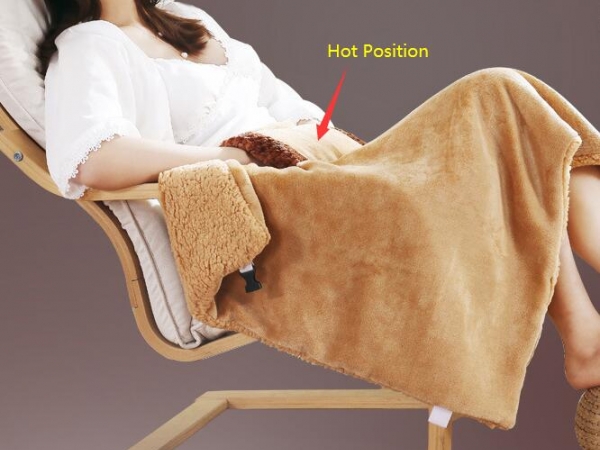 USB safe hand warming and knee protection blanket