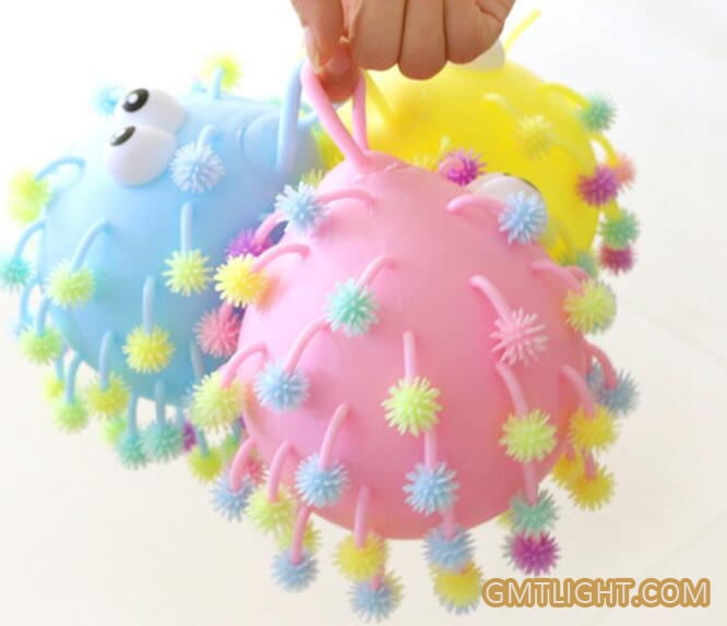 flash snowflake style hair filled balloon puffier ball