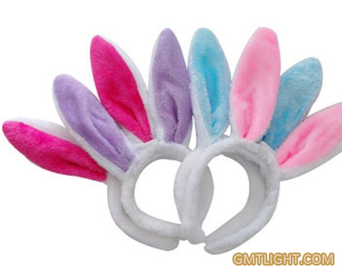 led flash plush bunny ear headband or rabbit ear light