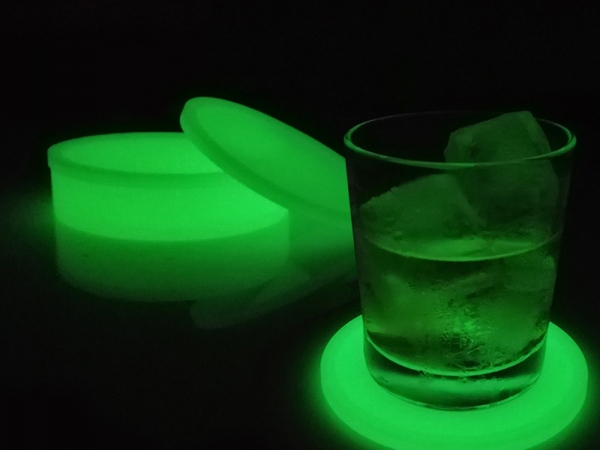 Customized logo print Silicone material Glow Coasters (GLL-0116)
