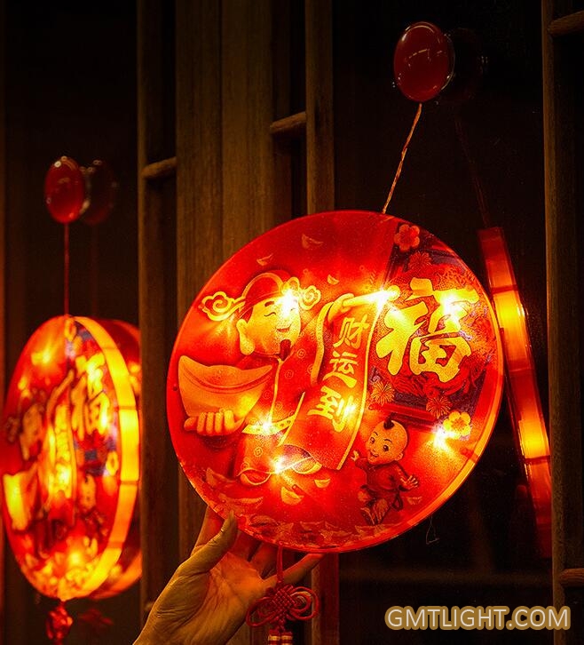 lucky sign and luminous mascot of chinese new year