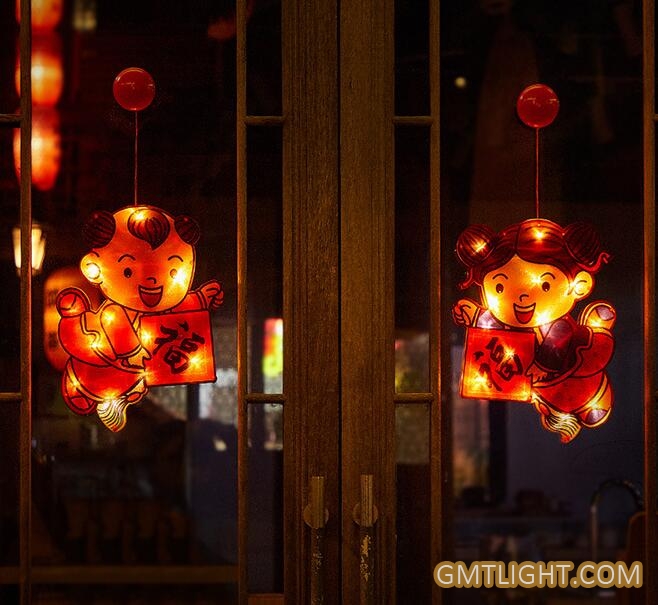 lucky sign and luminous mascot of chinese new year