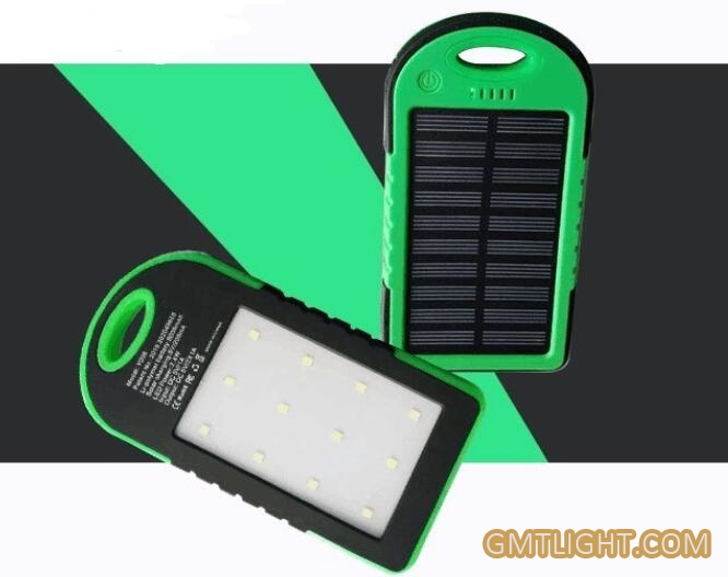 solar mobile power bank with led lamp