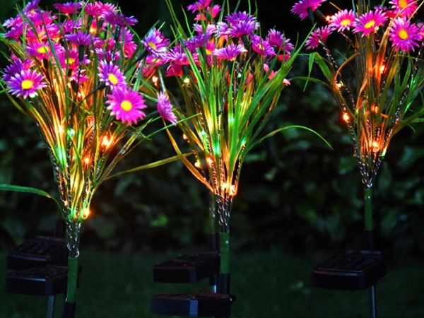 solar chrysanthemum flower lamp for lawn decoration