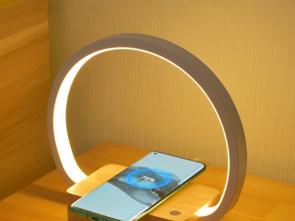 Circle shape warm light night lamp with wireless charger (No.ML-MC02)