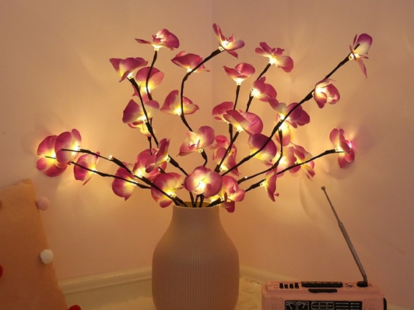 LED light emitting Phalaenopsis artificial flower
