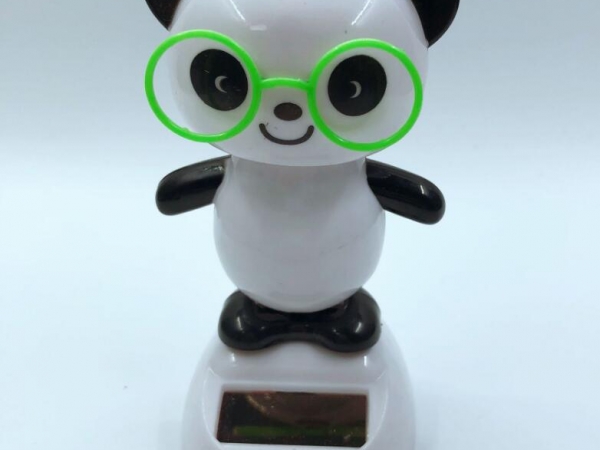 Solar energy swing Panda with glasses