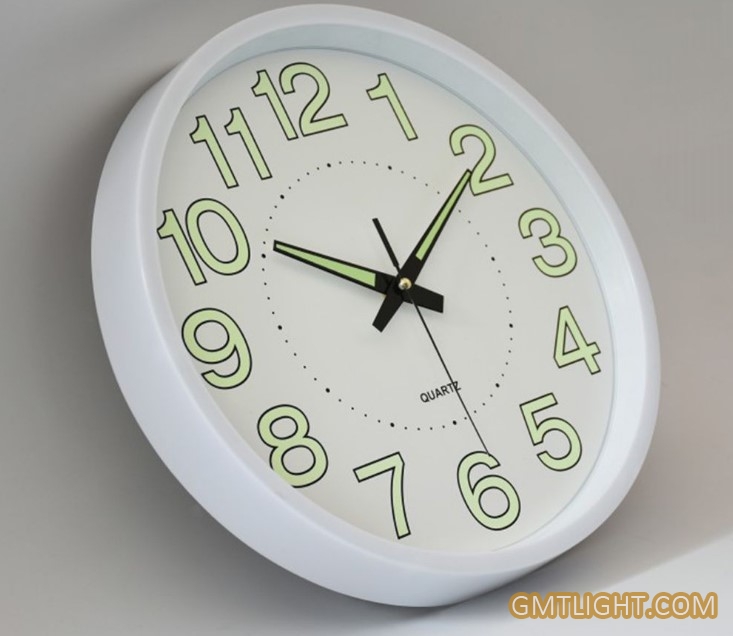 luminous fluorescent wall clock