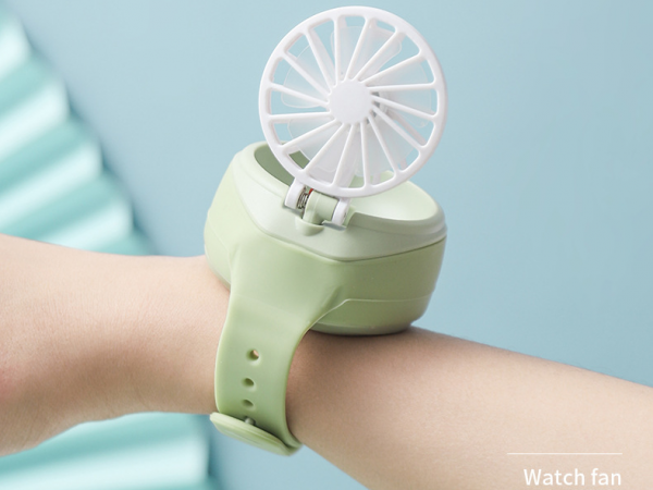 Rechargeable wristwatch fan
