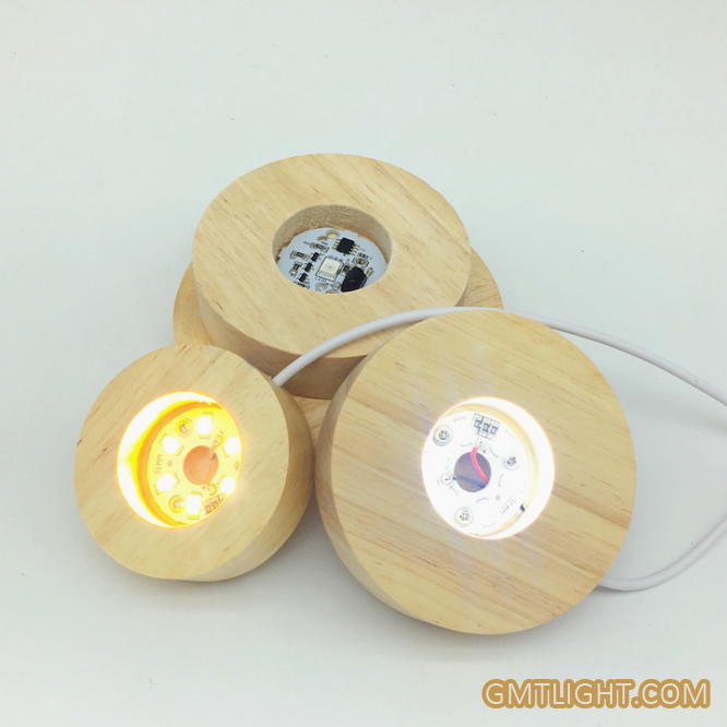 usb powered high light wooden luminous ba<em></em>se for display
