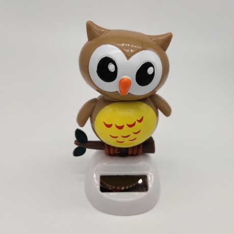 solar energy swing owl as car ornament