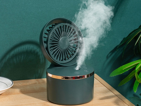 Portable classical color design rechargeable humidifier spray mini fan (No.JS-F01)