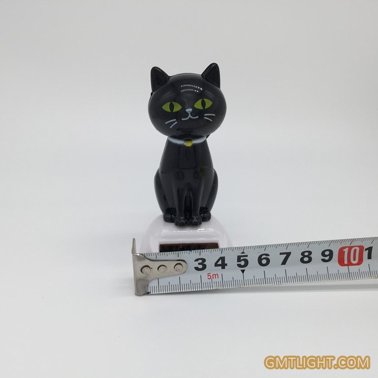 solar automatic shake head black cat