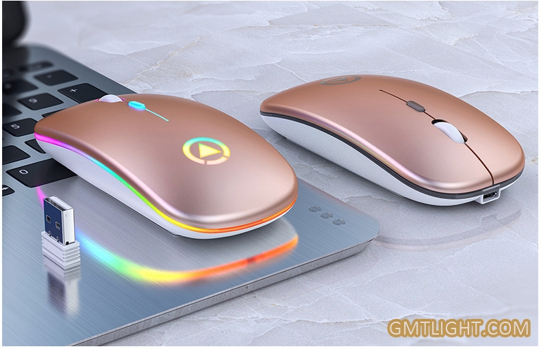 colorful breathing light wireless mouse