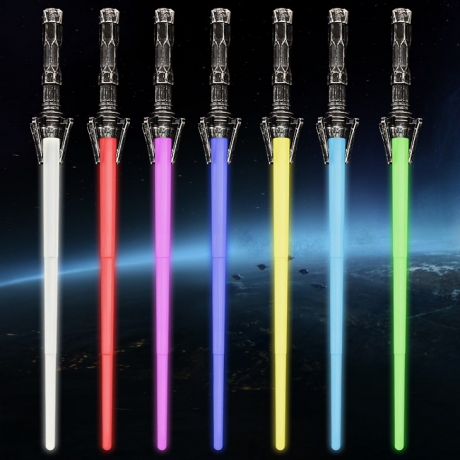 Colorful safe and length retractable flash sword